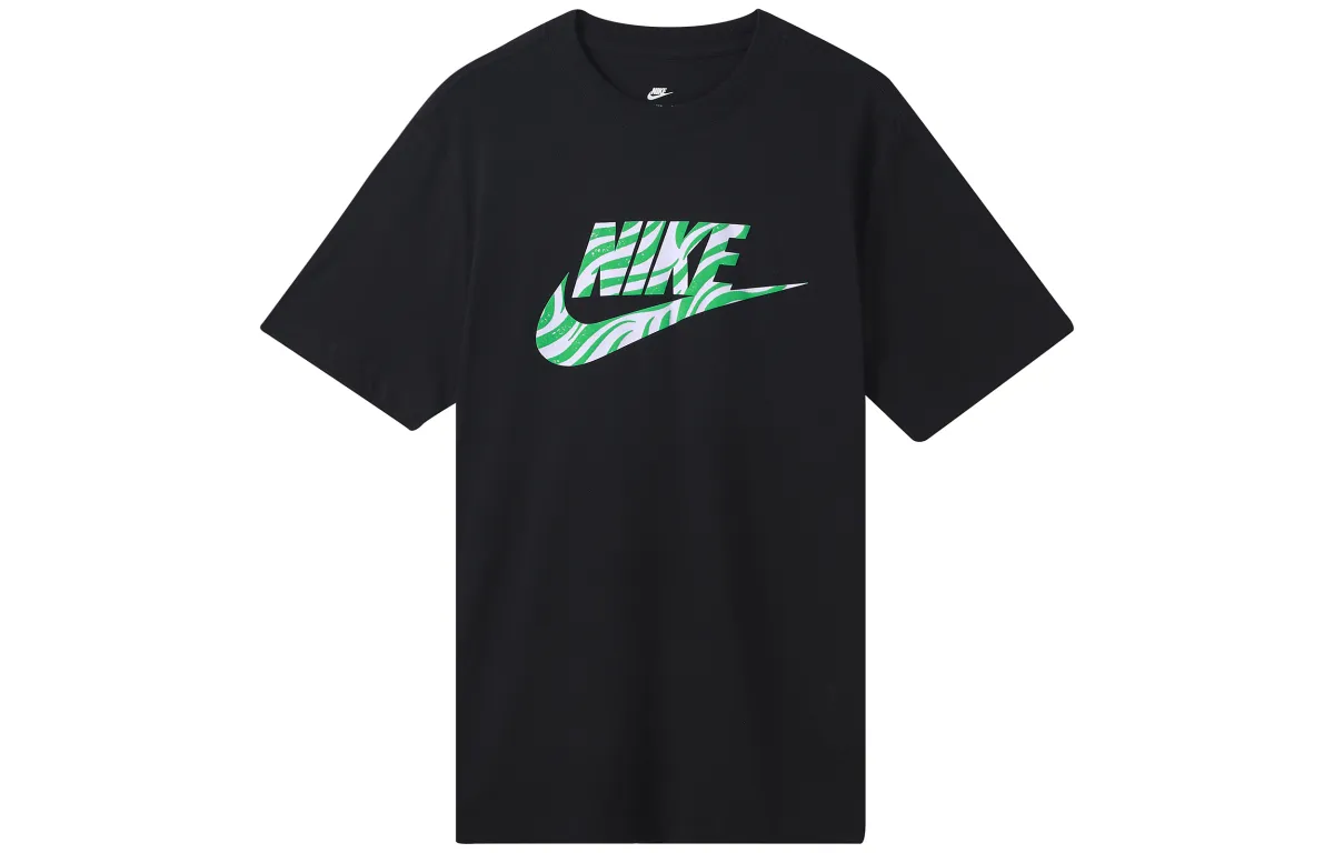 Nike T-Shirts Men's Black Crew Neck Moderate Straight Fit