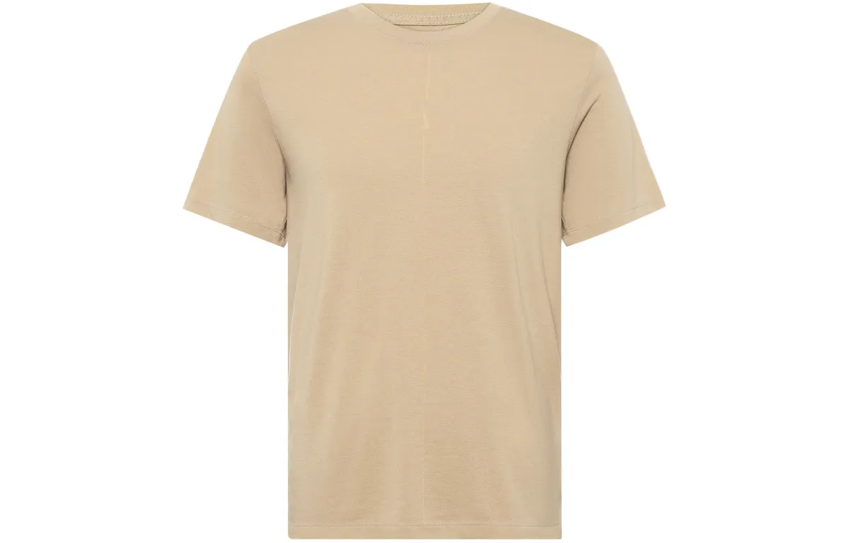Nike T-Shirts Men's Khaki Crew Neck Moderate Straight Fit