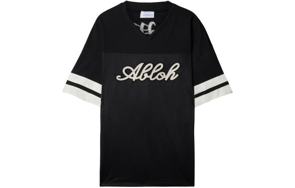 OFF-WHITE logo-appliqué panelled T-shirt