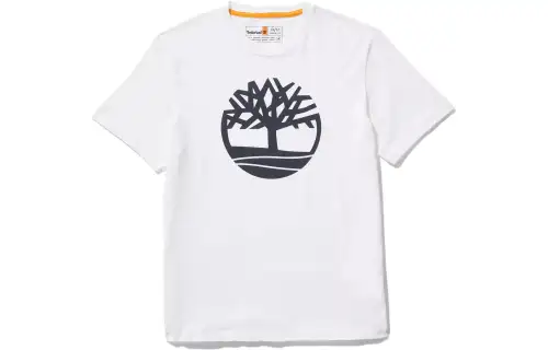 Timberland T Shirts Men's White Crew Neck Moderate Straight Fit