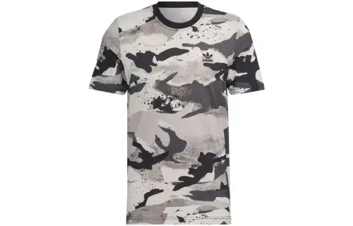 Adidas Originals T Shirts Men's Gray Crew Neck Moderate Straight Fit