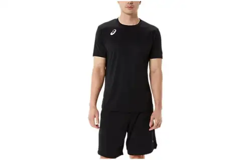 ASICS A I M DRY T Shirts Unisex Black Crew Neck Moderate Straight Fit