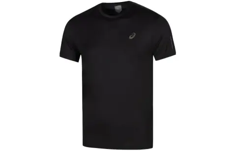 ASICS T-Shirts Men's Black Crew Neck Moderate Straight Fit