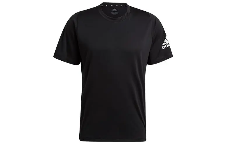Adidas T-Shirts Men's Black Crew Neck Moderate Straight Fit