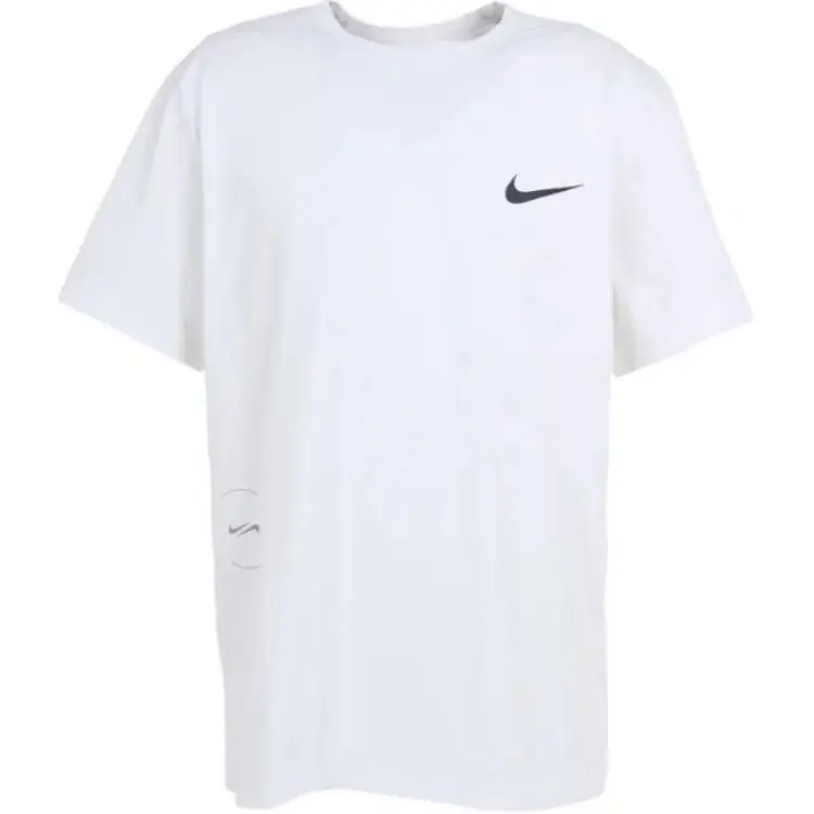 Nike T-Shirts Men's White Crew Neck Moderate Straight Fit