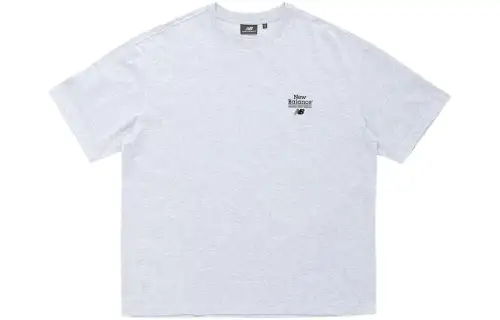 New Balance Runner's Club Friends T Shirts Men's Gray Crew Neck Moderate Straight Fit