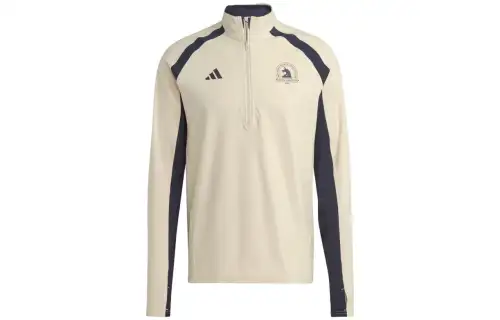 Adidas T Shirts Men's Beige Stand Collar Moderate
