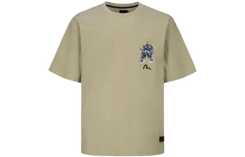 EVISU T Shirts Unisex Apricot Crew Neck Moderate