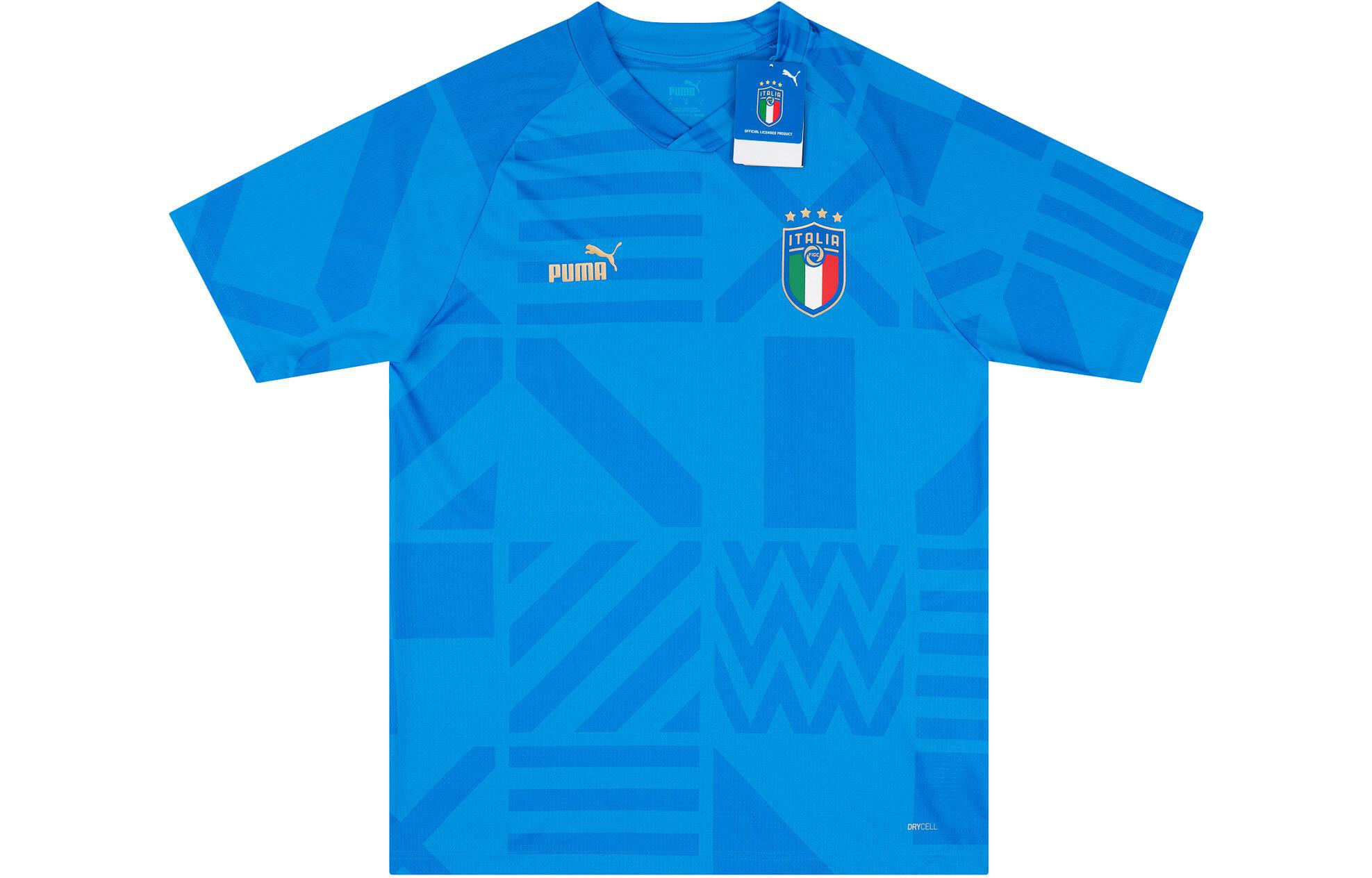 PUMA Blue short sleeve T-shirt for training, with your logo imprint, 2022, Italy