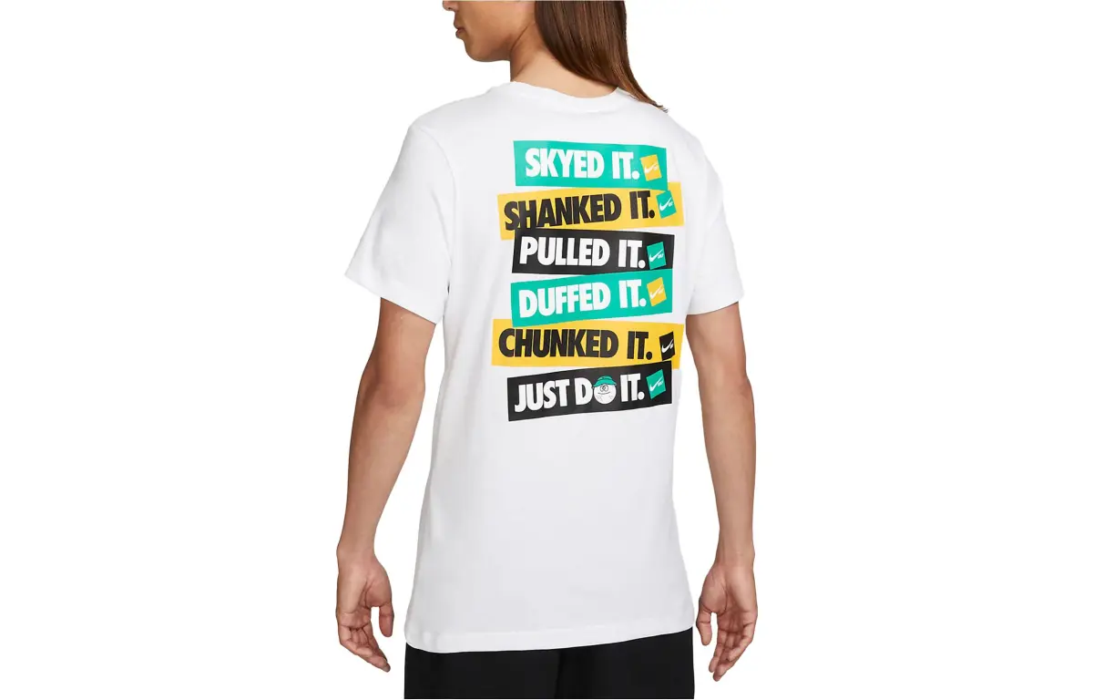 Nike T-Shirts Men's White Crew Neck Moderate Straight Fit