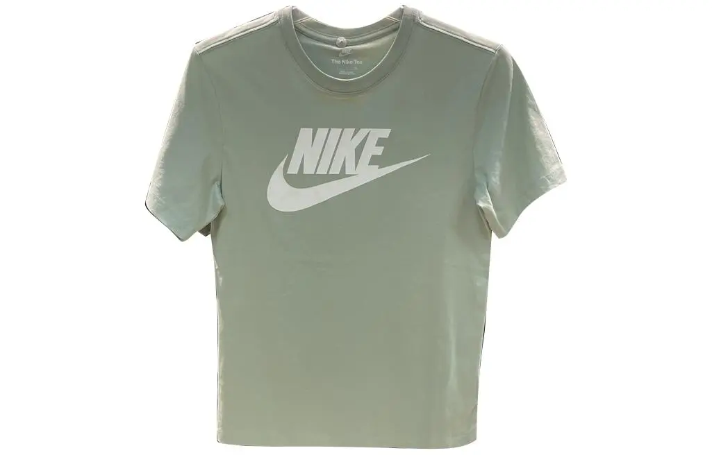 Nike T-Shirts Men's Green Crew Neck Moderate Straight Fit