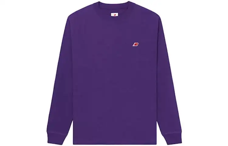 New Balance Made In USA Series T Shirts Unisex Purple Crew Neck Moderate Straight Fit