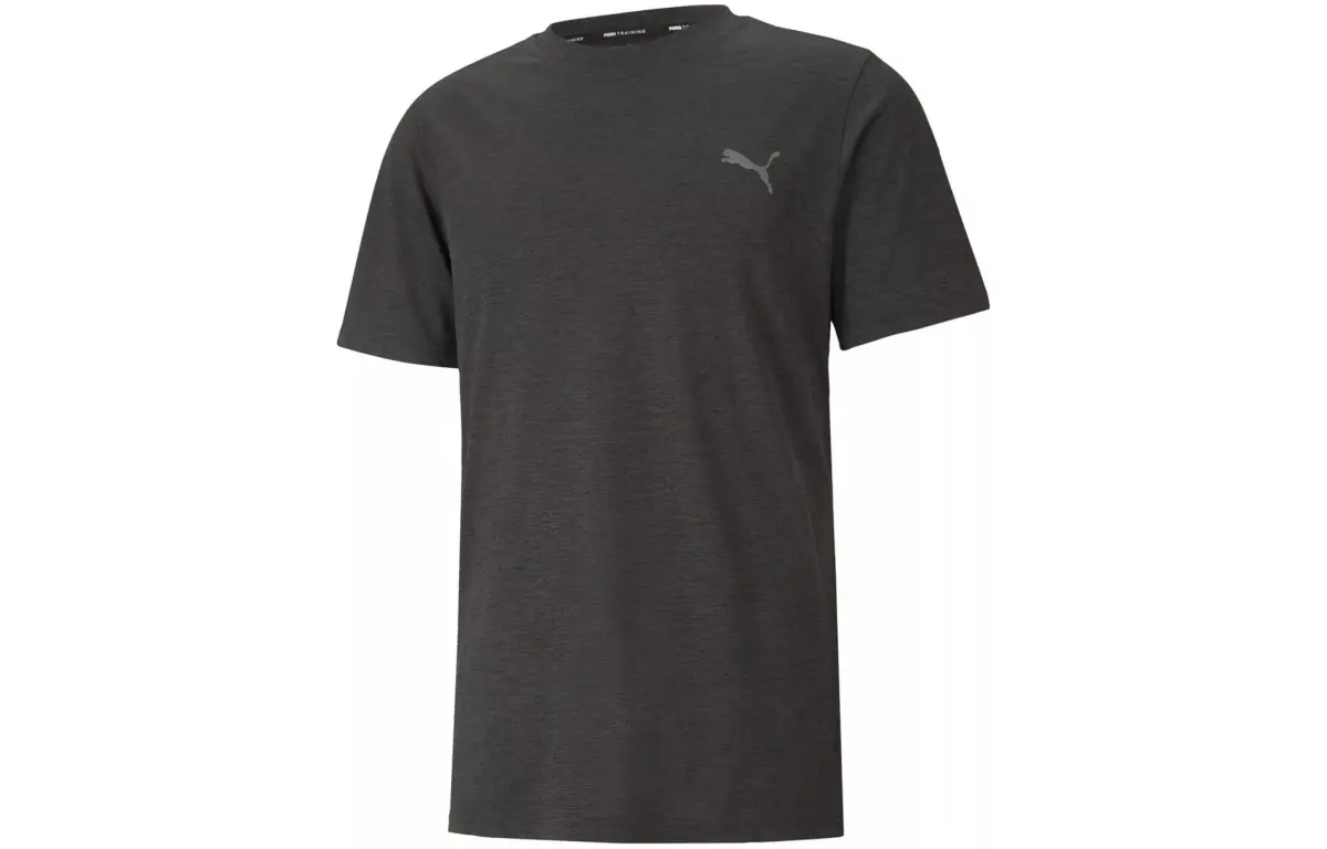 PUMA TRAIN FAV HEATHER SS TEE T Shirt Men's Dark Gray