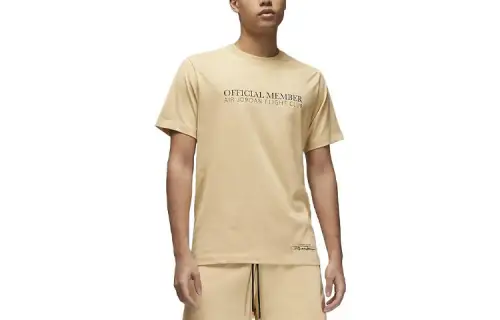 Jordan T Shirts Men's Khaki Crew Neck Moderate Straight Fit