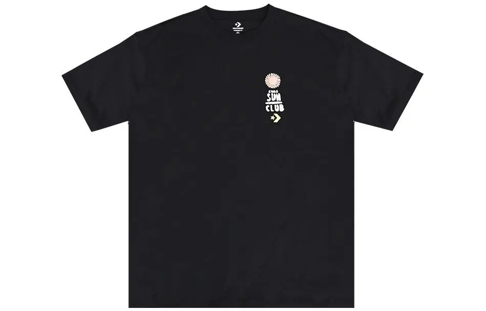 Converse T-Shirts Men's Black Crew Neck Moderate Straight Fit
