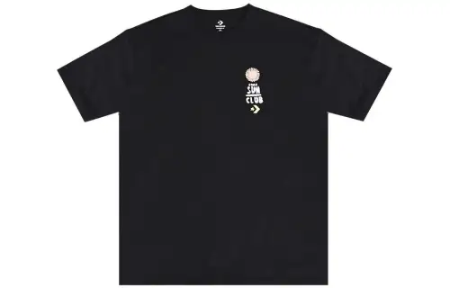 Converse T Shirts Men's Black Crew Neck Moderate Straight Fit
