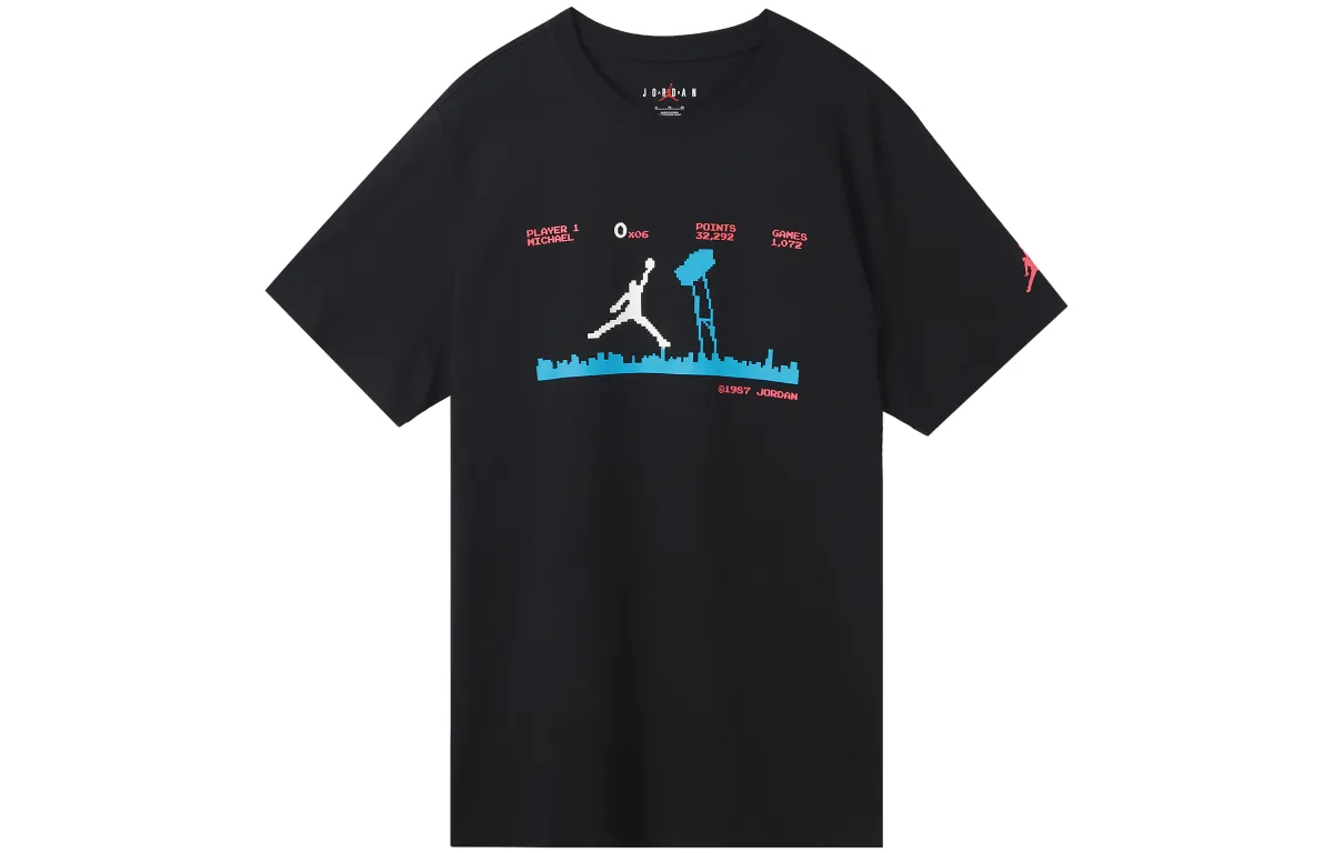 Jordan Jumpman T-Shirts Men's Black Crew Neck Moderate Straight Fit