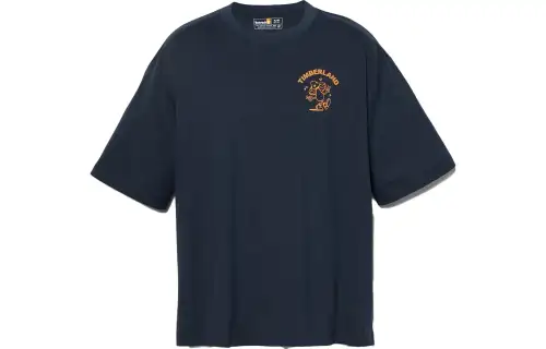 Timberland T Shirts Unisex Dark Blue Crew Neck Moderate Straight Fit