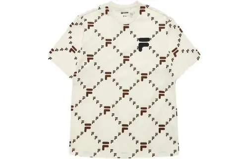 FILA FUSION QR T Shirt Unisex Antique Inspired Style White