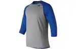 New Balance T Shirts Men's Gray Blue Crew Neck Moderate Straight Fit