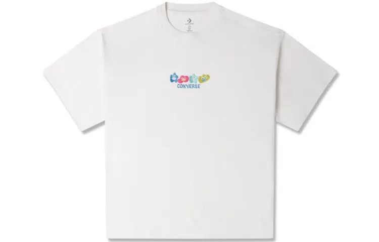 Converse T-Shirts Men's White Crew Neck Moderate Straight Fit