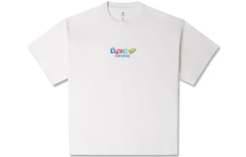 Converse T Shirts Men's White Crew Neck Moderate Straight Fit