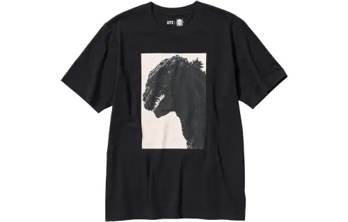 UNIQLO T Shirts Unisex Black Crew Neck Moderate Straight Fit