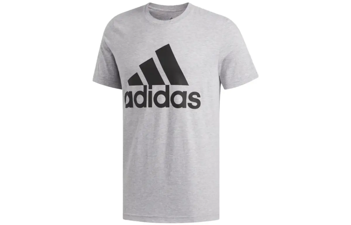 Adidas T-Shirts Men's Gray Crew Neck Moderate Straight Fit