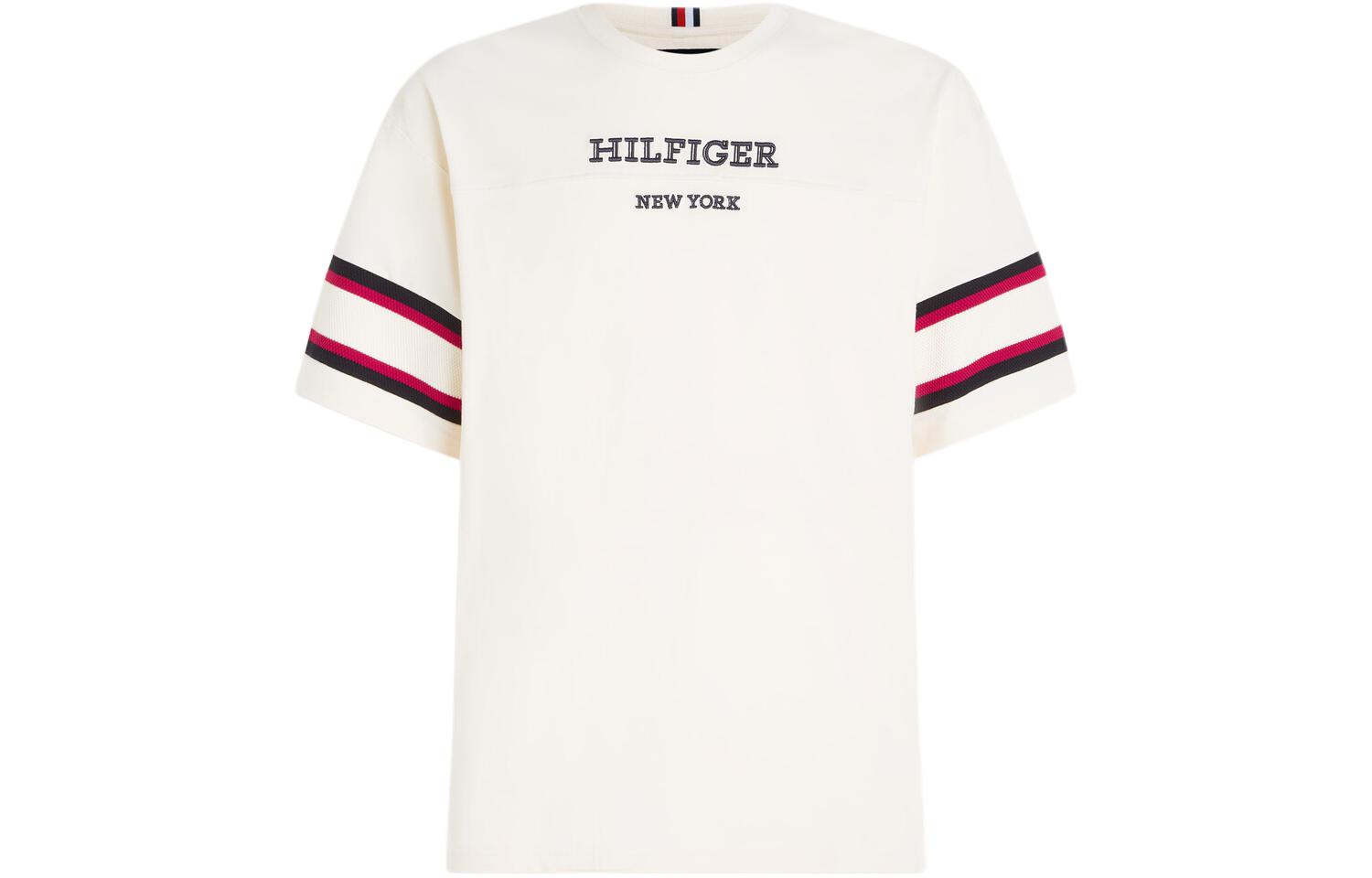 Tommy Hilfiger Monotype Stripe Sleeves T Shirt T Shirt Men's White