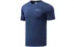 Li Ning Running Collection T Shirts Men's Blue Crew Neck Moderate Straight Fit