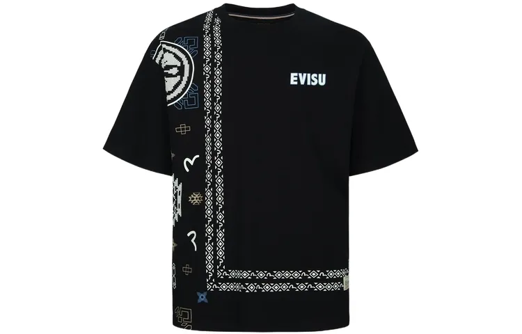 EVISU T Shirts Men's Crew Neck Moderate Straight Fit
