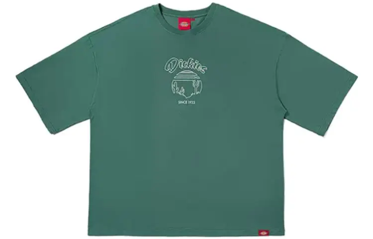 Dickies T Shirts Unisex Green Crew Neck Moderate Straight Fit