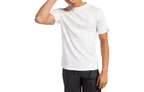 Reebok T Shirts Unisex White Crew Neck Moderate Straight Fit
