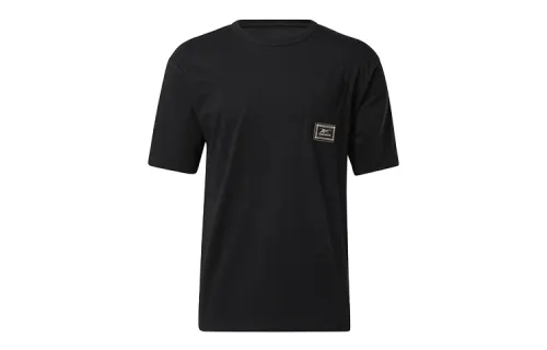 Reebok T Shirts Men's Black Crew Neck Moderate Straight Fit