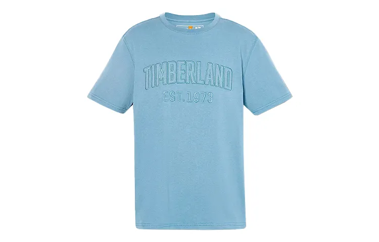 Timberland T Shirts Men's Blue Crew Neck Moderate Straight Fit