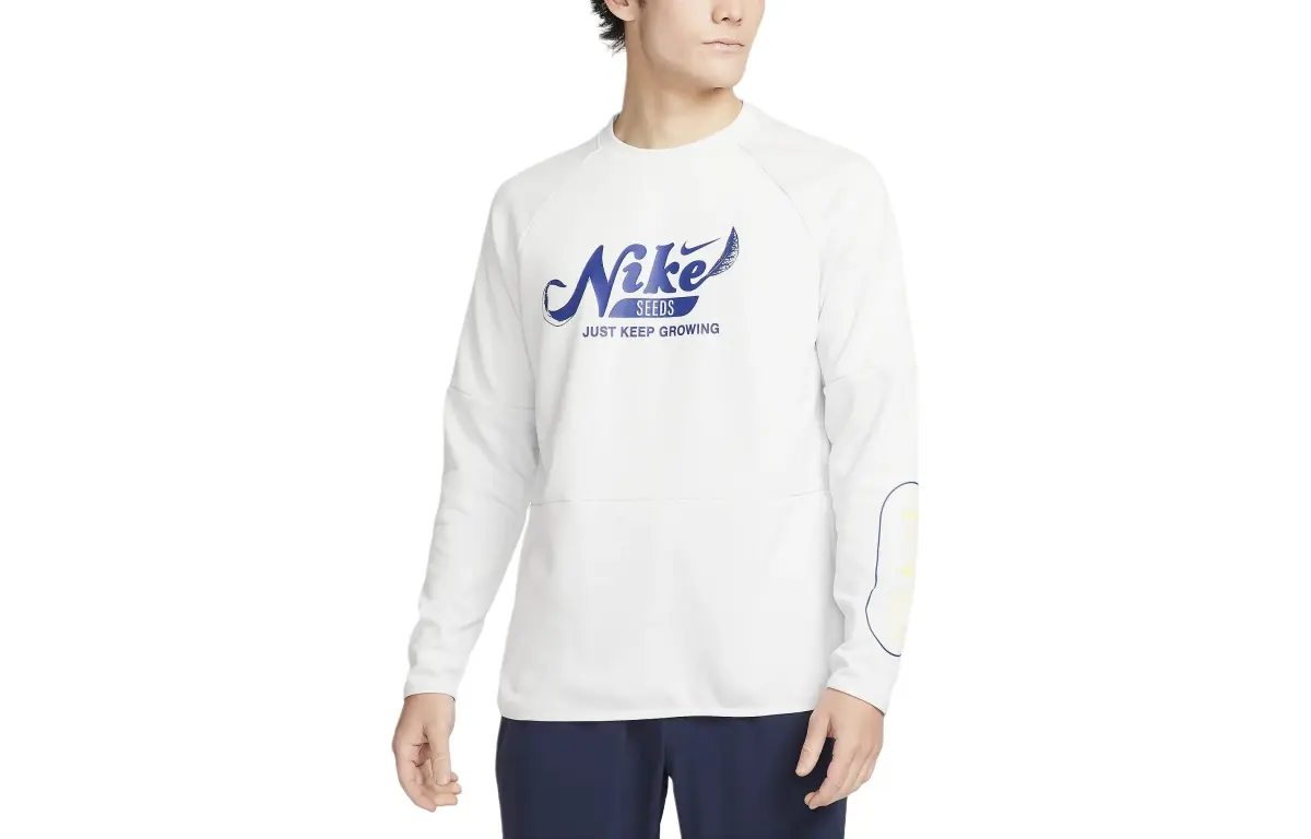 Nike T-Shirts Men's White Crew Neck Moderate Straight Fit