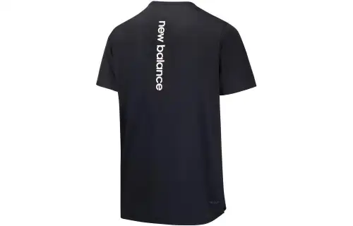 New Balance T Shirts Men's Black Crew Neck Moderate Straight Fit