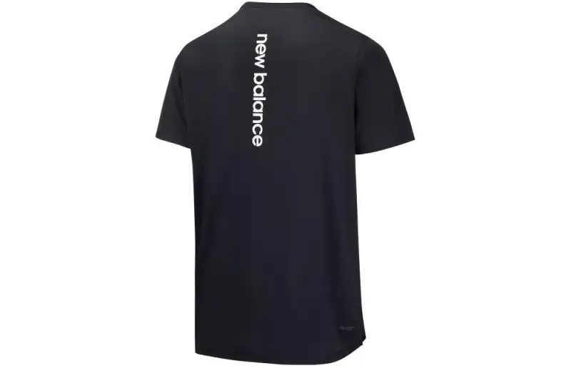 New Balance T Shirts Men's Black Crew Neck Moderate Straight Fit