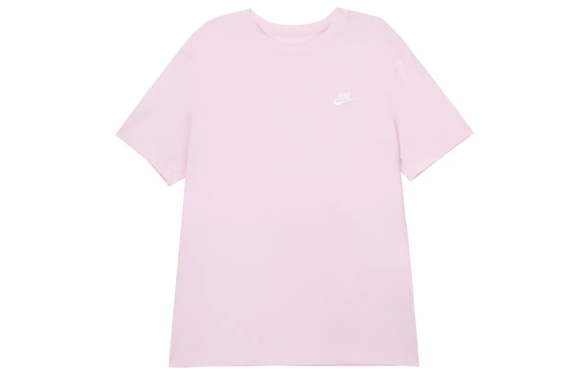 Nike T-Shirts Men's Pink Crew Neck Moderate Straight Fit