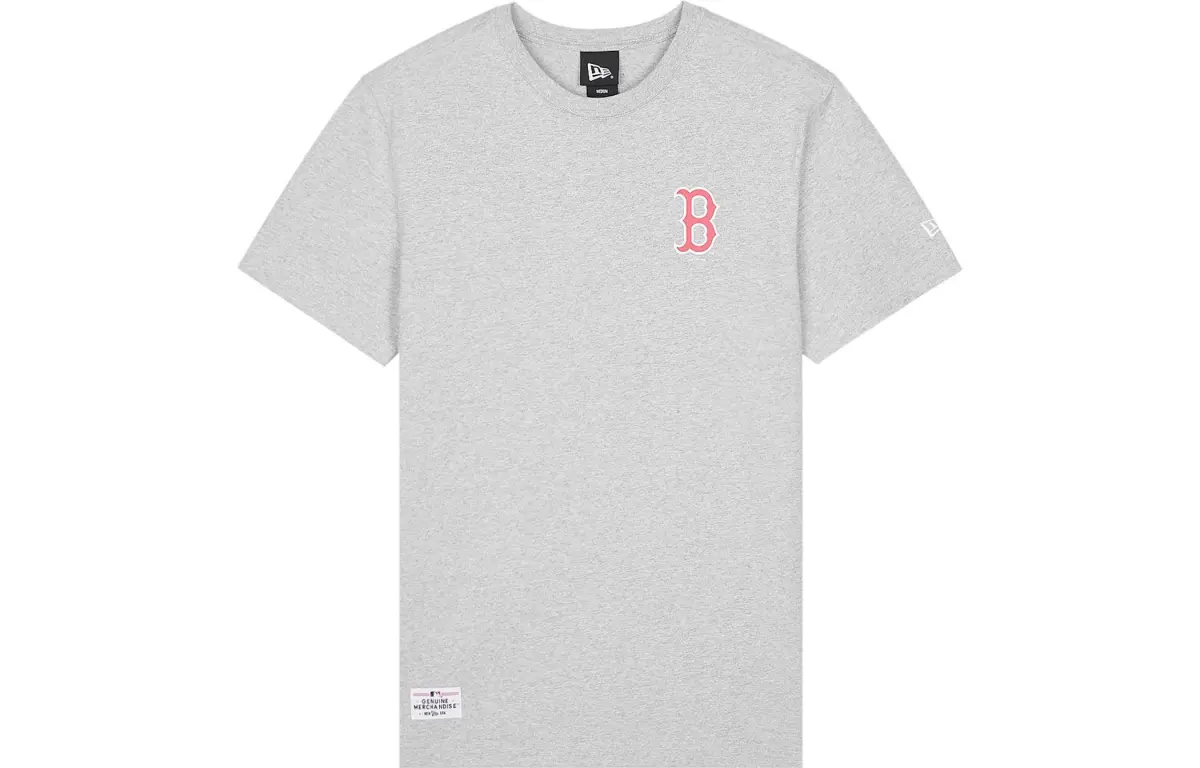 New Era T-Shirts Men's Gray Crew Neck Moderate Straight Fit