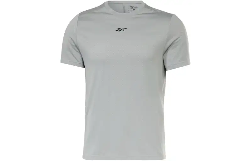 Reebok T Shirts Men's Gray Crew Neck Moderate Straight Fit