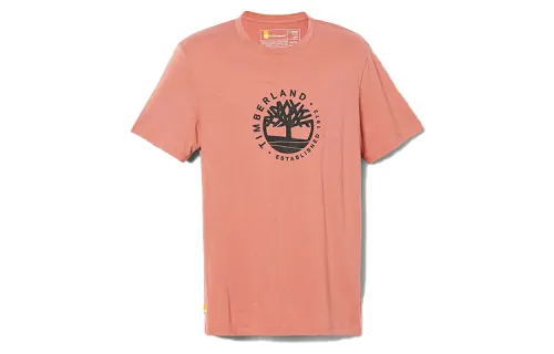 Timberland T Shirts Unisex Red Crew Neck Moderate Straight Fit