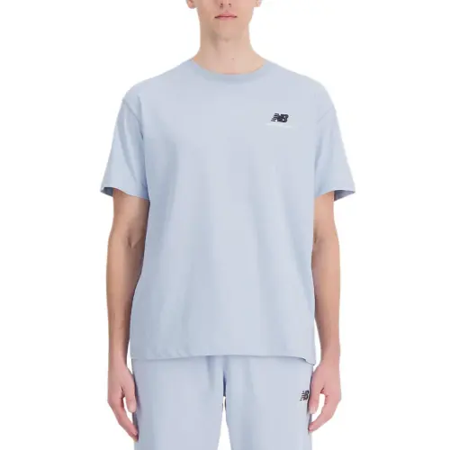 New Balance T Shirts Men's Light Gray Crew Neck Moderate Straight Fit