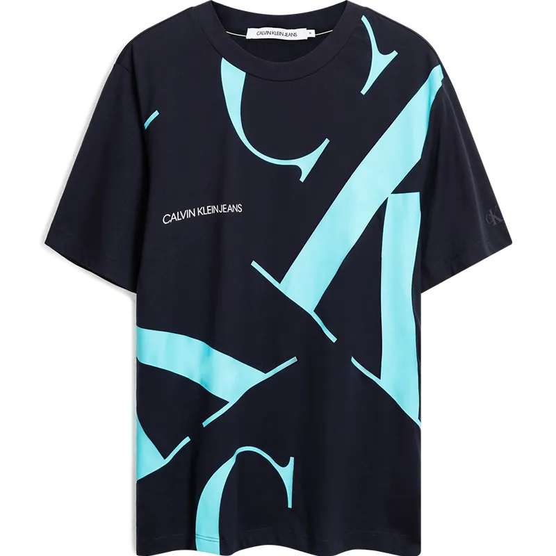 CK/Calvin Klein T Shirt Unisex Blue Print On Black Background