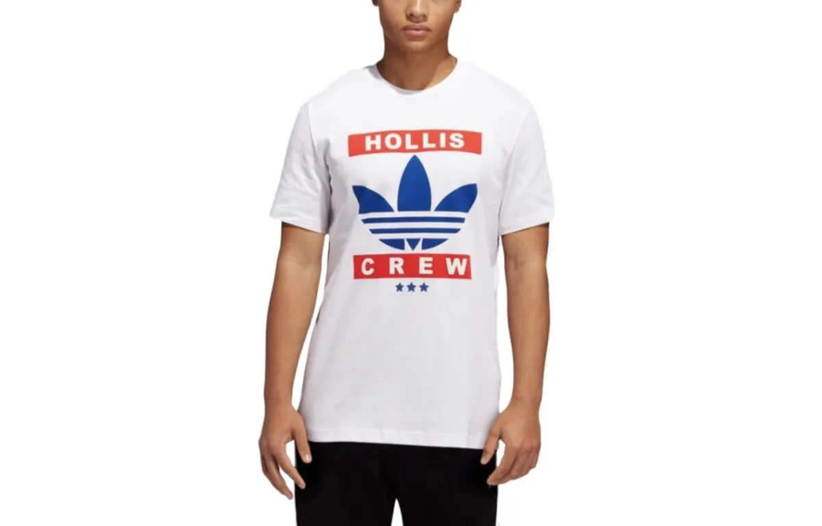 Adidas Originals Adidas Originals X RUN DMC T-Shirts Men's White Crew Neck Moderate Straight Fit
