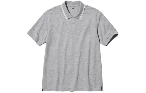 UNIQLO T Shirts Men's Gray Polo Collar Moderate
