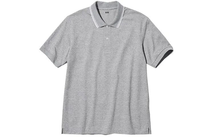UNIQLO T Shirts Men's Gray Polo Collar Moderate