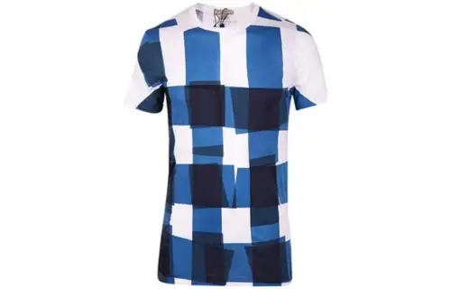 Burberry T Shirts Men's Blue Crew Neck Moderate Straight Fit