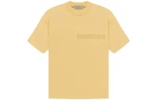 Fear of God Essentials Drop2 SS23 LS SS Tee Sand Solid Color Round Neck Short Sleeve American Heavyweight T-Shirt Men's Sand White
