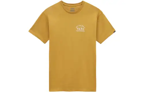 Vans GROUND UP T Shirts Men's Yellow Crew Neck Moderate Straight Fit